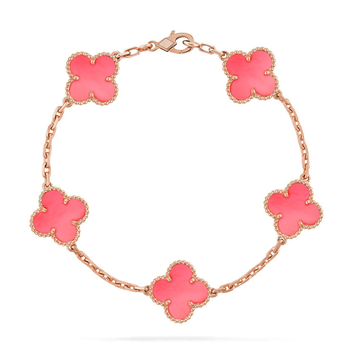 [RAFFINE] CLOVER 5 MOTIFS  PINK MOP BRACELET COLLECTION
