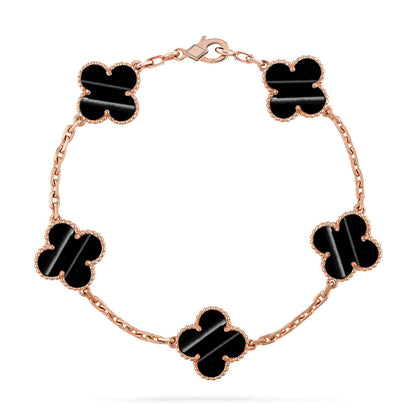 [RAFFINE] CLOVER 5 MOTIF PULSAR STONE BRACELET COLLECTION