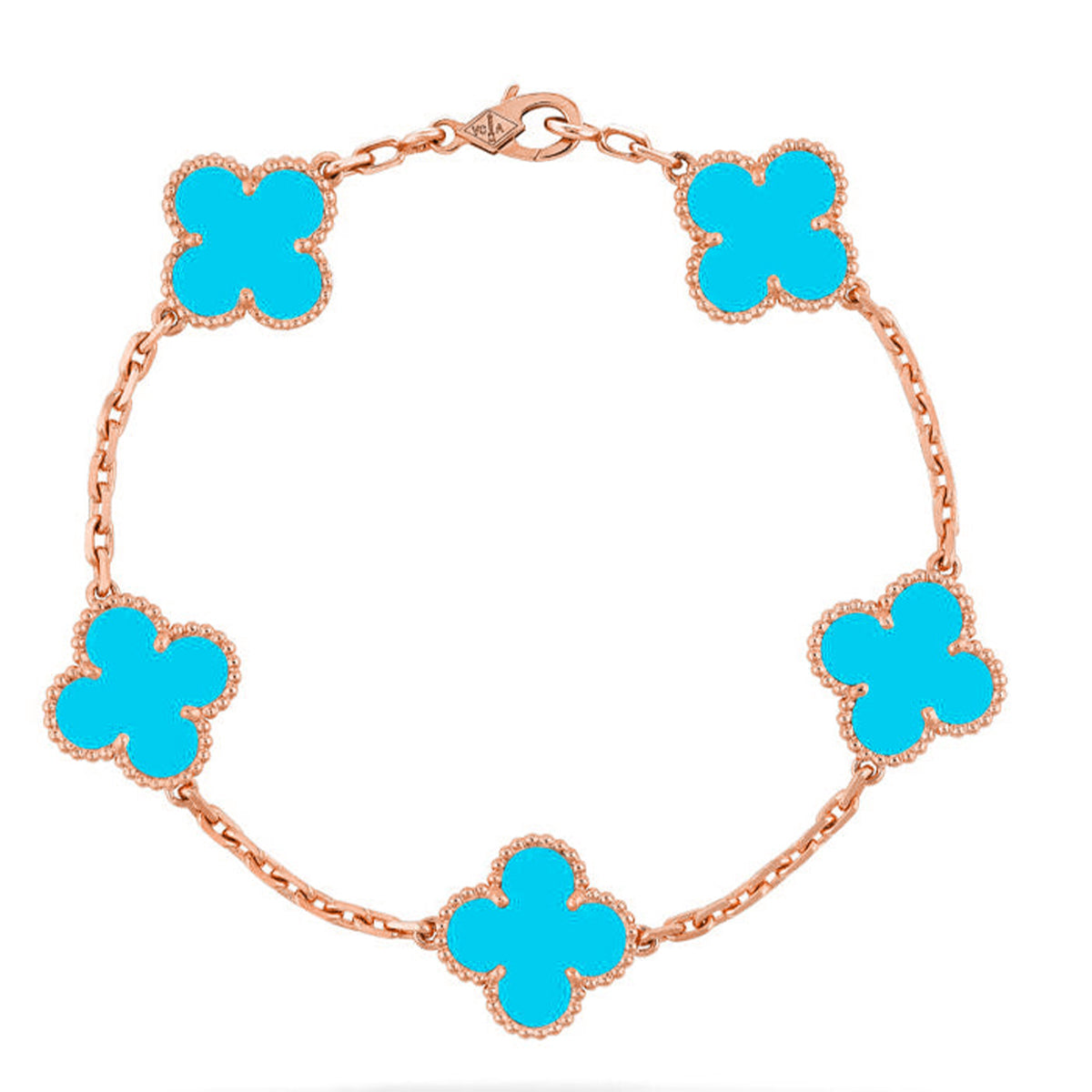 [RAFFINE] CLOVER 5 MOTIF TURQUOISE BRACELET COLLECTION