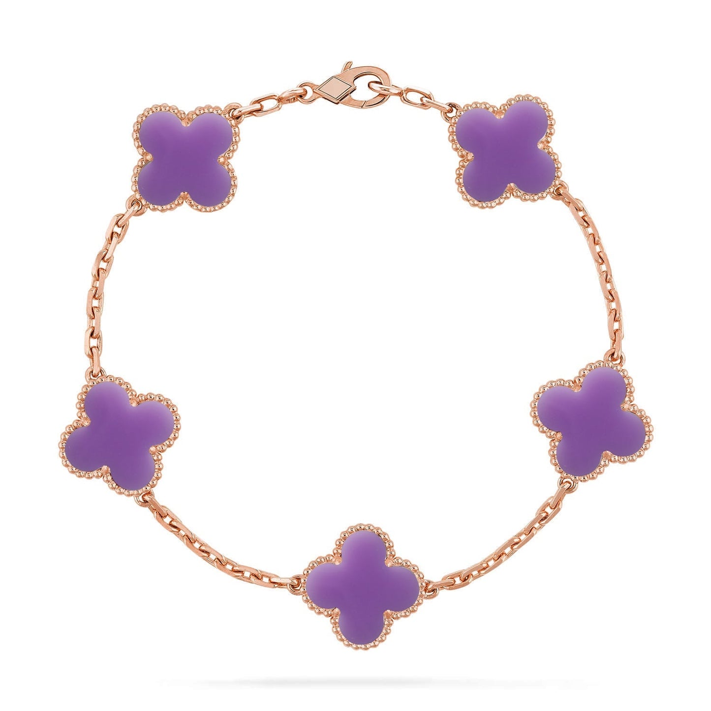 [RAFFINE]CLOVER 5 MOTIF LIGHT PURPLE BRACELET COLLECTION
