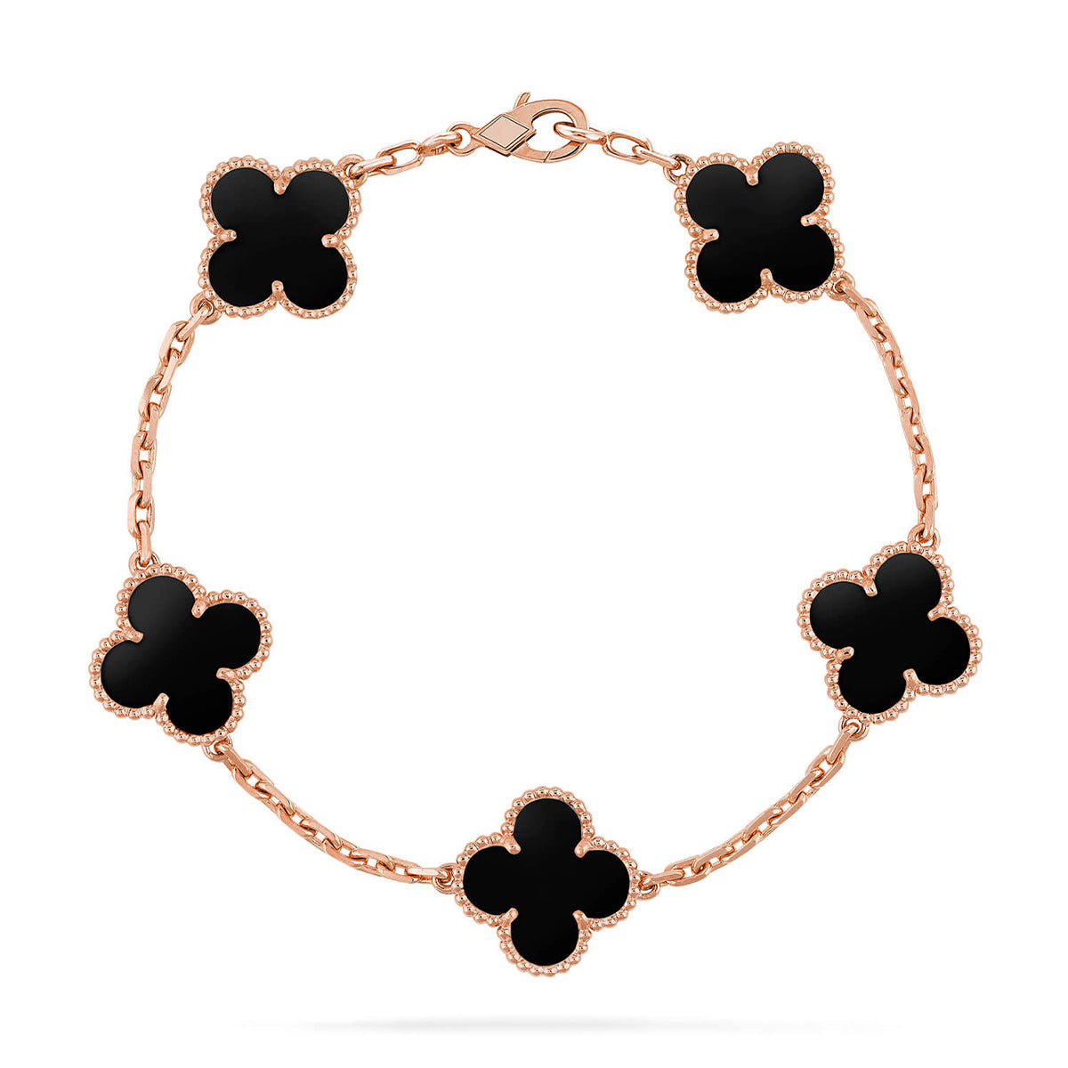 [RAFFINE] CLOVER 5 MOTIF ONYXS BRACELET COLLECTION