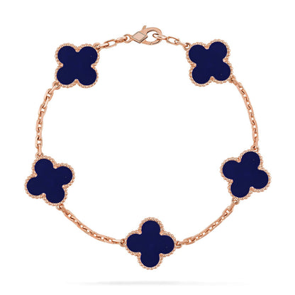 [RAFFINE]CLOVER 5 MOTIF LAPIS LAZULI BRACELET COLLECTION