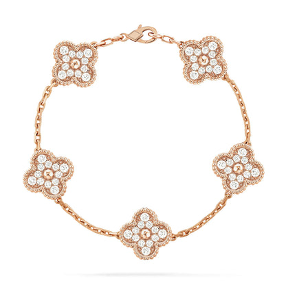 [RAFFINE] CLOVER 5 MOTIF FULL DIAMOND BRACELET COLLECTION