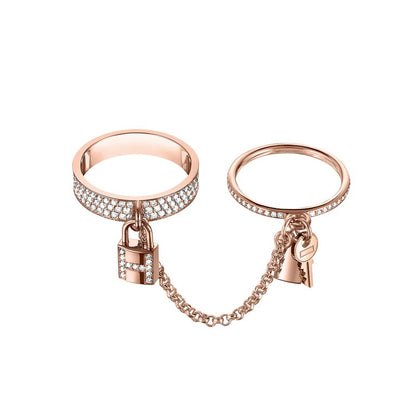 [RAFFINE]HM KELLY CLOCHETTE DOUBLE RING IN  WITH DIAMONDS