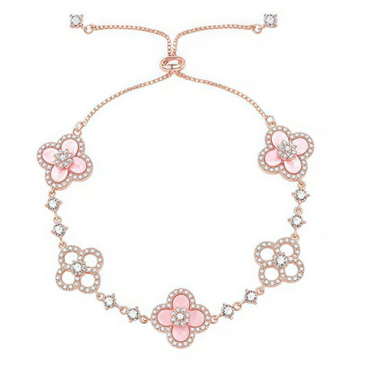 [RAFFINE]CLOVER 5 MOTIF PINK BLUE RED WHITE BRACELET