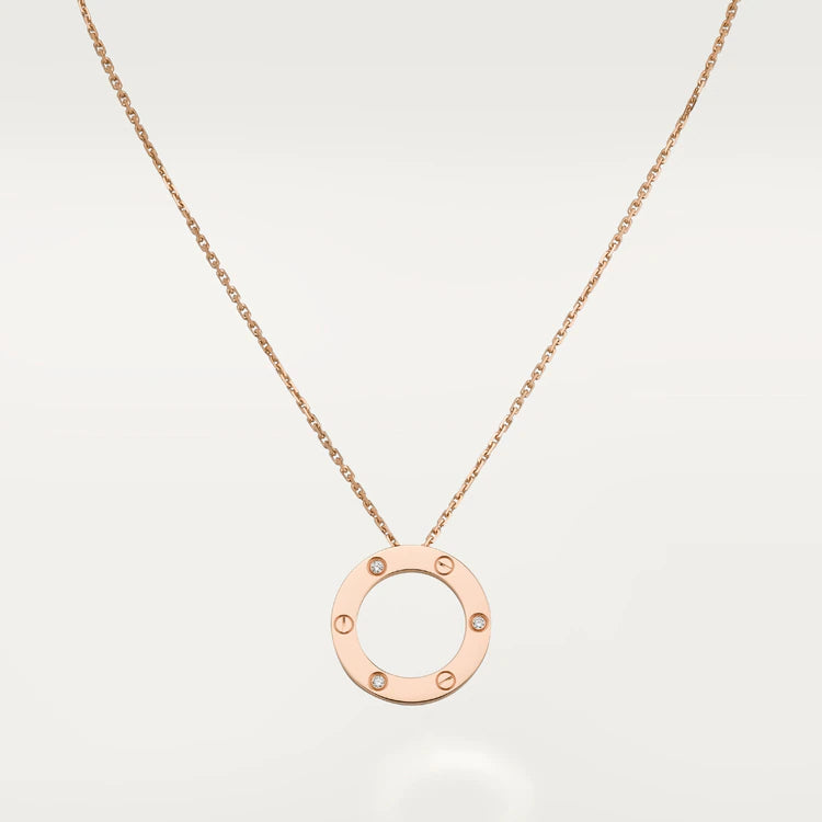 [RAFFINE]LOVE NECKLACE 16MM 3 DIAMONDS