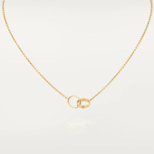 [RAFFINE]LOVE NECKLACE DOUBLE RING GOLD