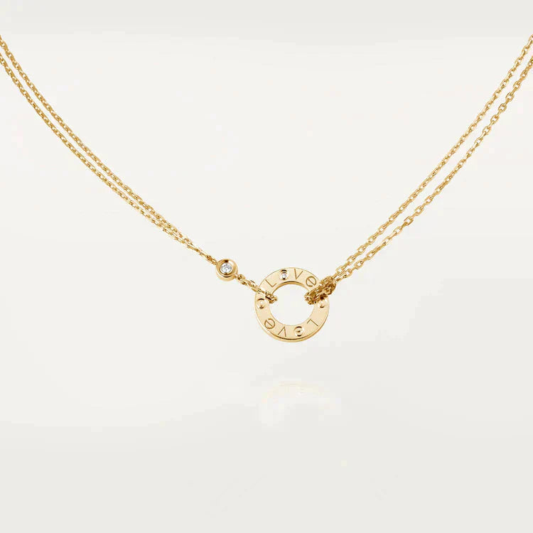[RAFFINE]LOVE NECKLACE 16MM 2 DIAMONDS