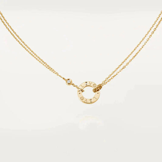 [RAFFINE]LOVE NECKLACE 16MM 2 DIAMONDS
