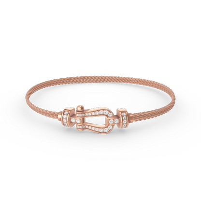 [RAFFINE]FORCE SMALL HORSESHOE  DIAMOND CHAIN ROPE BRACELET