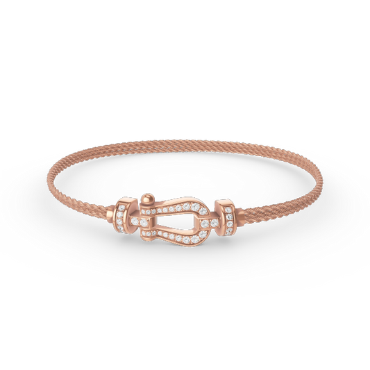 [RAFFINE]FORCE SMALL HORSESHOE  DIAMOND CHAIN ROPE BRACELET