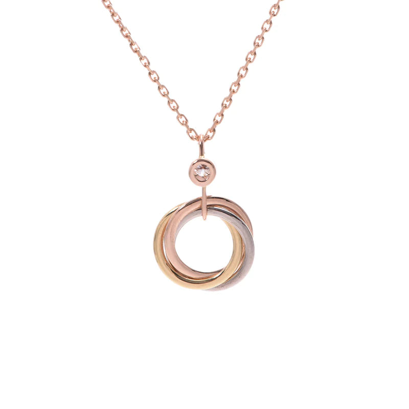 [RAFFINE]TRINITY SILVER GOLD PINK GOLD NECKLACE