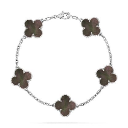 [RAFFINE] CLOVER 5 MOTIF GRAY MOP BRACELET COLLECTION