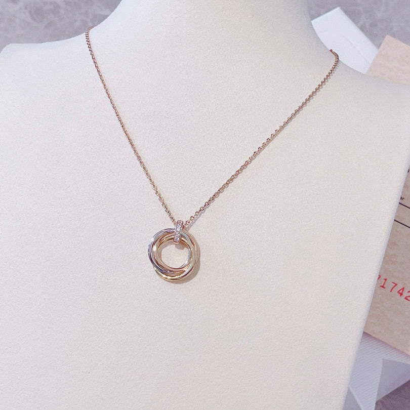[RAFFINE]TRINITY NECKLACE GOLD  DIAMONDS