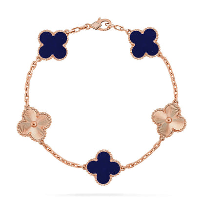 [RAFFINE]CLOVER 5 MOTIF LAPIS LAZULI BRACELET COLLECTION