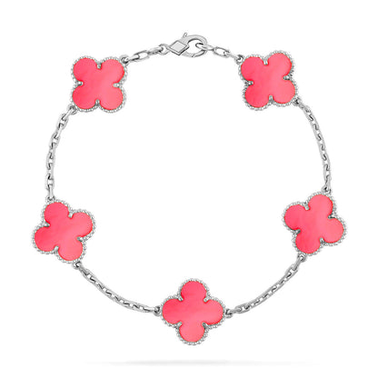 [RAFFINE] CLOVER 5 MOTIFS  PINK MOP BRACELET COLLECTION