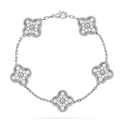[RAFFINE] CLOVER 5 MOTIF FULL DIAMOND BRACELET COLLECTION