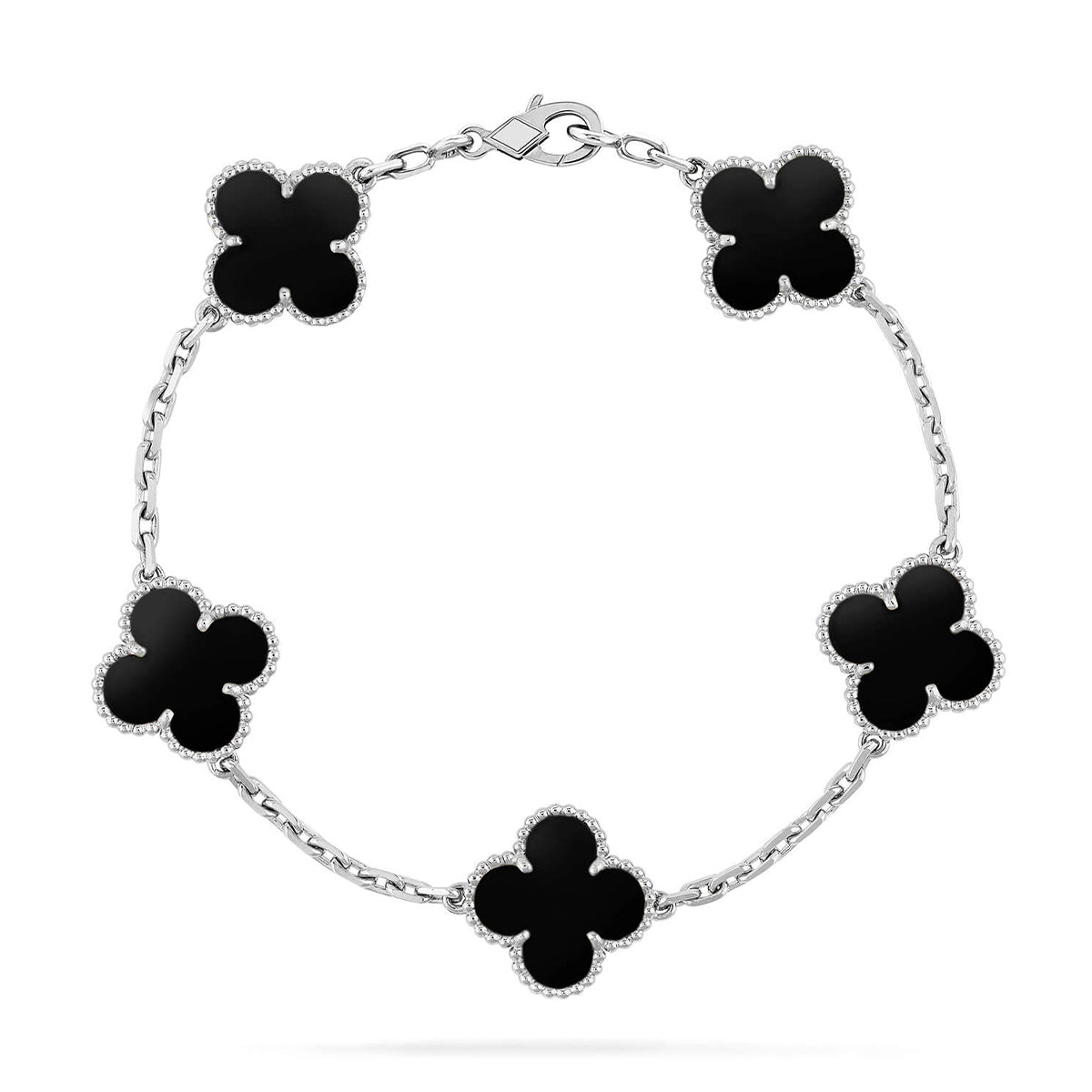 [RAFFINE] CLOVER 5 MOTIF ONYXS BRACELET COLLECTION