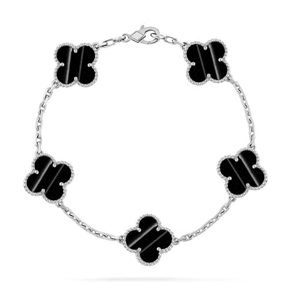 [RAFFINE] CLOVER 5 MOTIF PULSAR STONE BRACELET COLLECTION