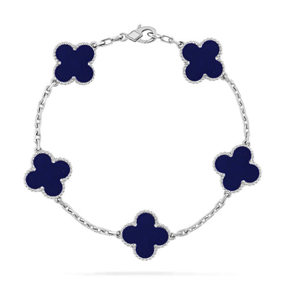 [RAFFINE]CLOVER 5 MOTIF LAPIS LAZULI BRACELET COLLECTION