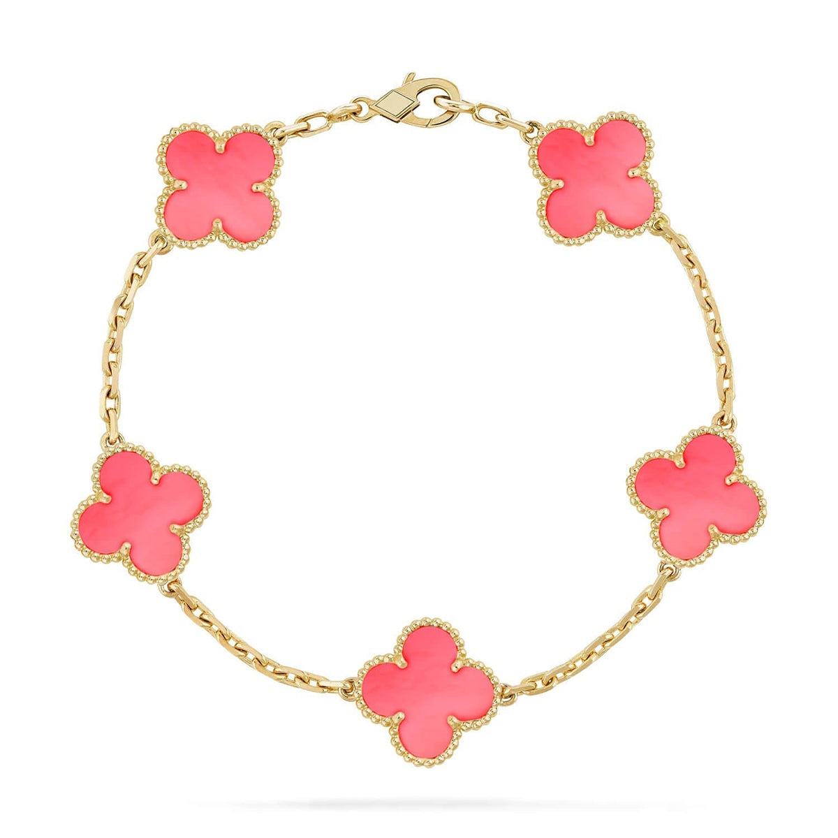 [RAFFINE] CLOVER 5 MOTIFS  PINK MOP BRACELET COLLECTION