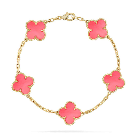 [RAFFINE] CLOVER 5 MOTIFS  PINK MOP BRACELET COLLECTION