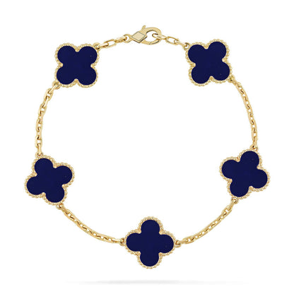 [RAFFINE]CLOVER 5 MOTIF LAPIS LAZULI BRACELET COLLECTION