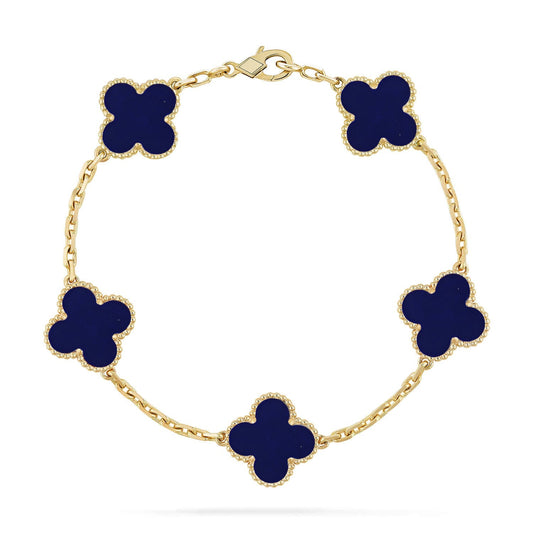 [RAFFINE]CLOVER 5 MOTIF LAPIS LAZULI BRACELET COLLECTION