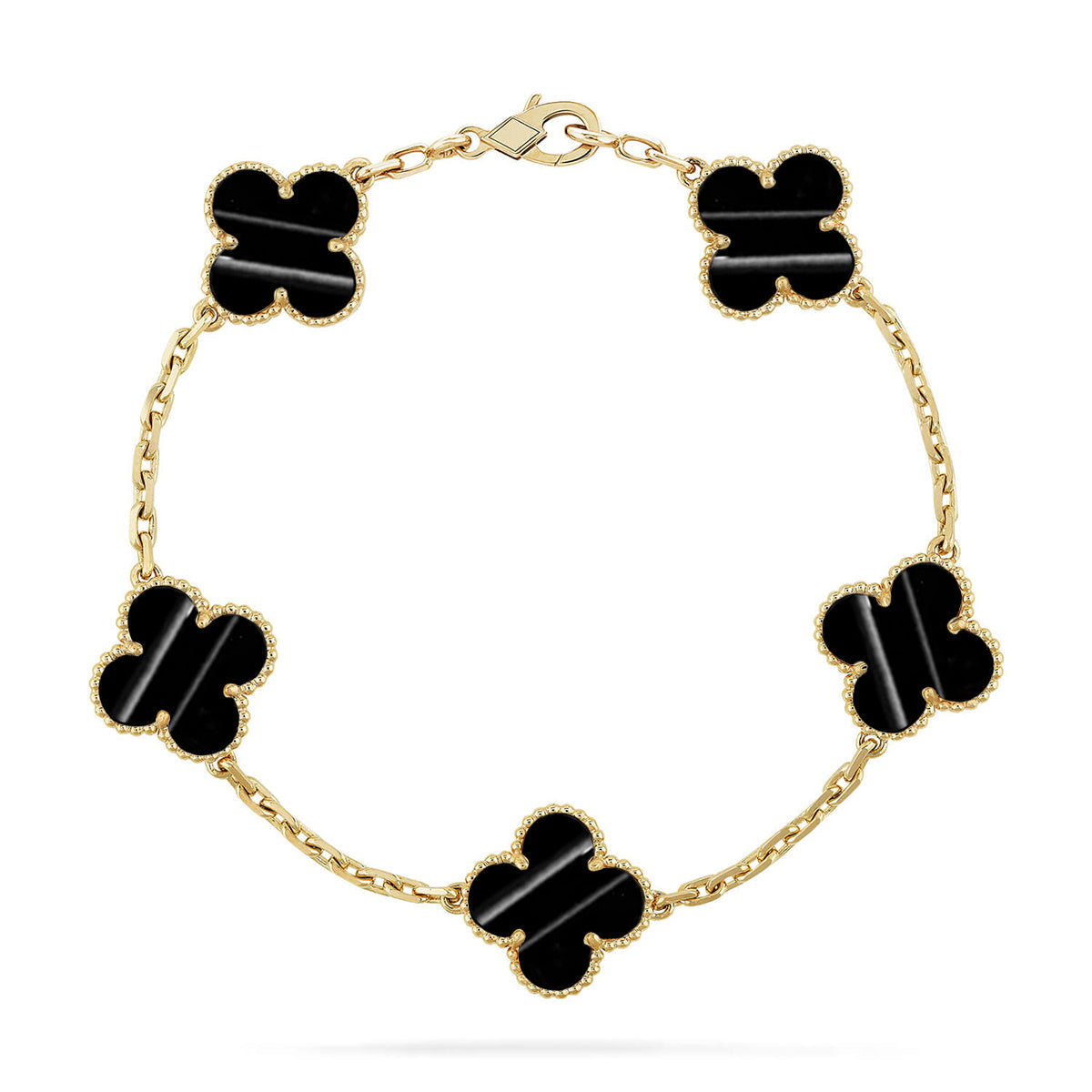 [RAFFINE] CLOVER 5 MOTIF PULSAR STONE BRACELET COLLECTION