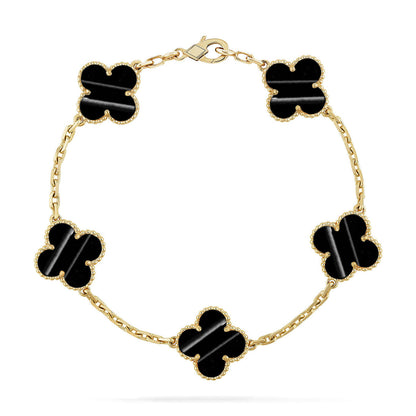[RAFFINE] CLOVER 5 MOTIF PULSAR STONE BRACELET COLLECTION