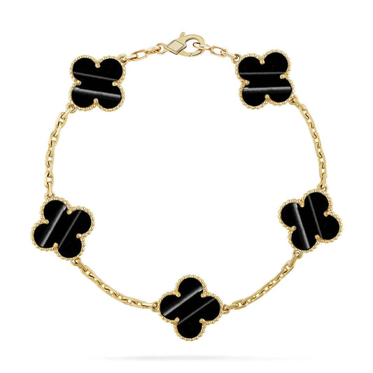 [RAFFINE] CLOVER 5 MOTIF PULSAR STONE BRACELET COLLECTION