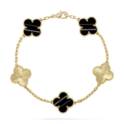 [RAFFINE] CLOVER 5 MOTIF PULSAR STONE BRACELET COLLECTION