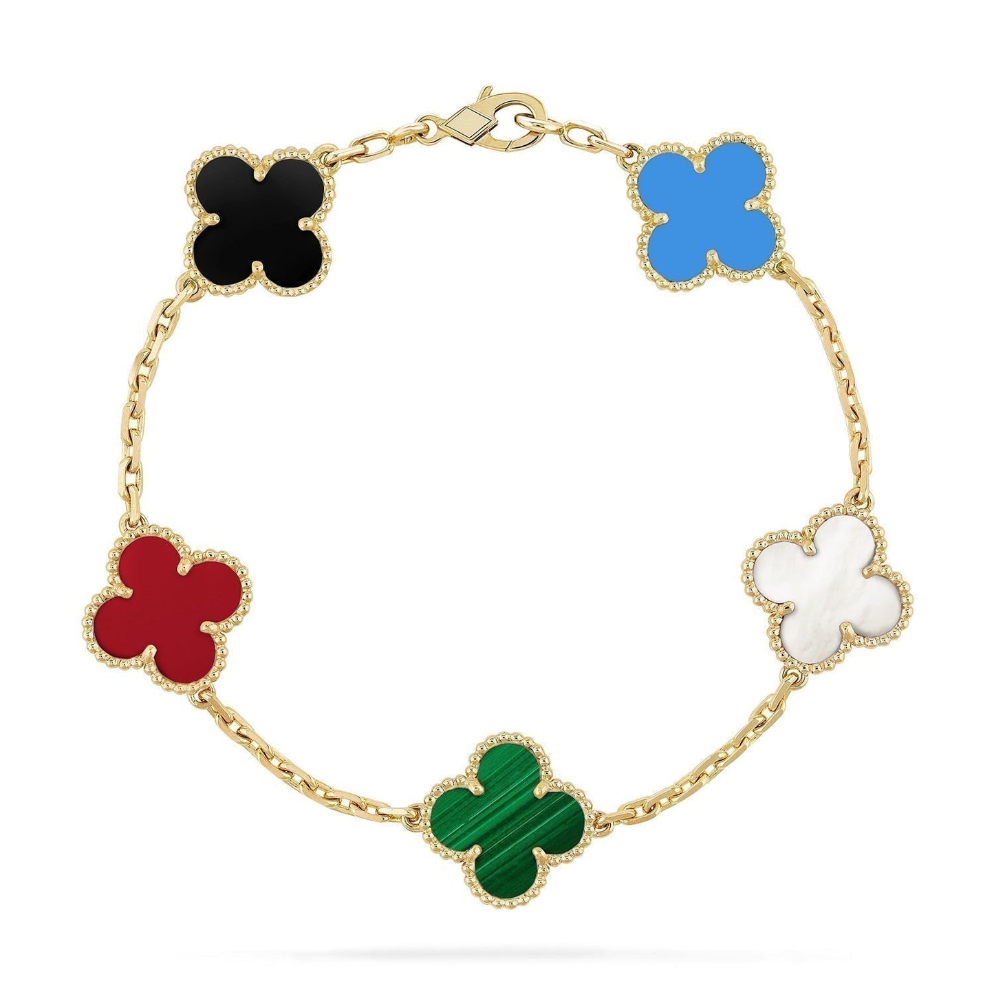 [RAFFINE]CLOVER 5 MOTIFS MULTICOLOR BRACELET