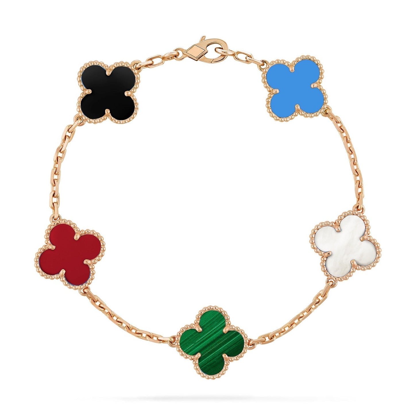 [RAFFINE]CLOVER 5 MOTIFS MULTICOLOR BRACELET
