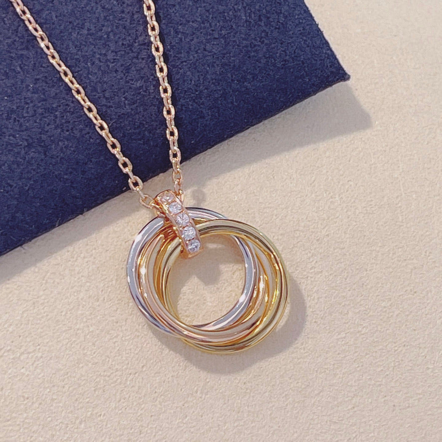 [RAFFINE]TRINITY NECKLACE GOLD  DIAMONDS