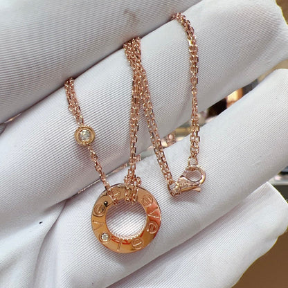 [RAFFINE]LOVE NECKLACE 16MM 2 DIAMONDS