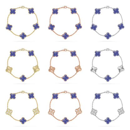 [RAFFINE]CLOVER 5 MOTIF BLUE VEINS BRACELET COLLECTION