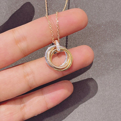 [RAFFINE]TRINITY NECKLACE GOLD  DIAMONDS