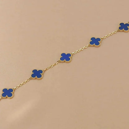 [RAFFINE] CLOVER 5 MOTIF BLUE AGATE BRACELET COLLECTION