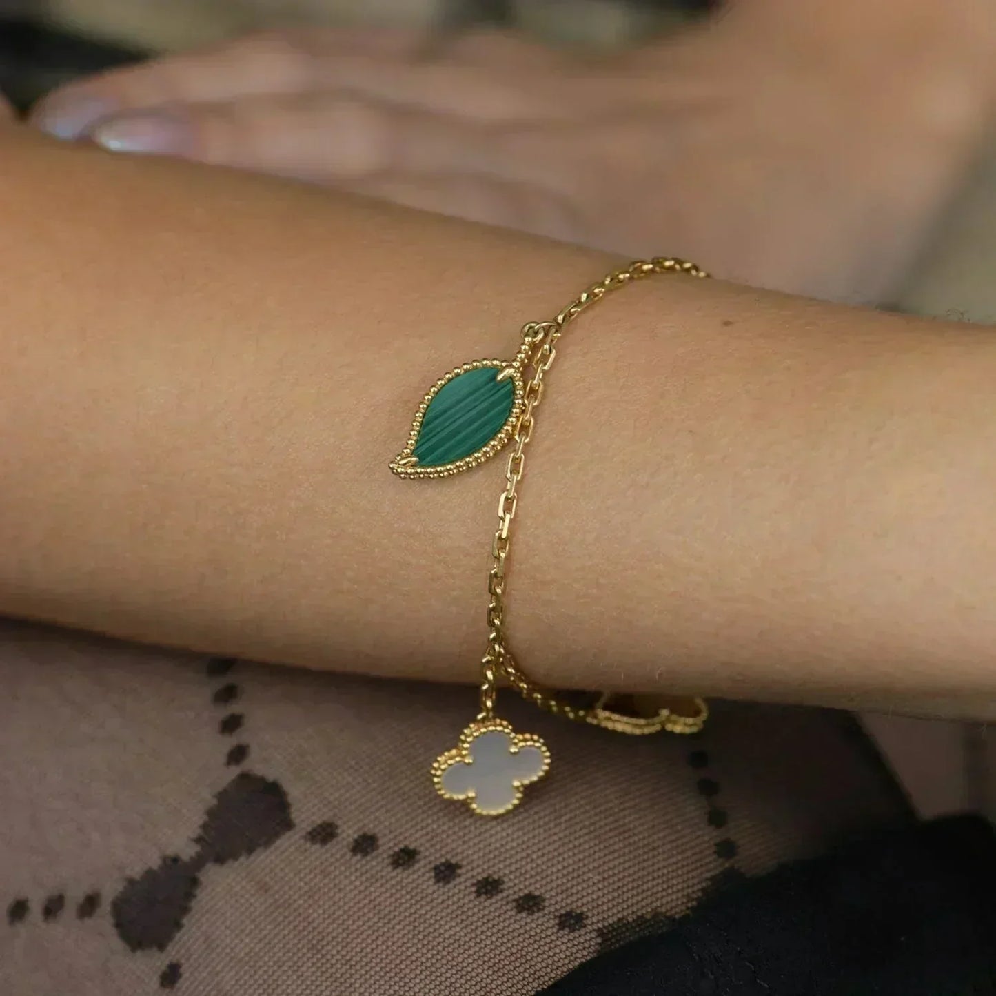 [RAFFINE]LUCKY SPRING 5 MOTIF GOLD BRACELET