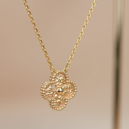 [RAFFINE]CLOVER 15MM  BRONZING NECKLACE