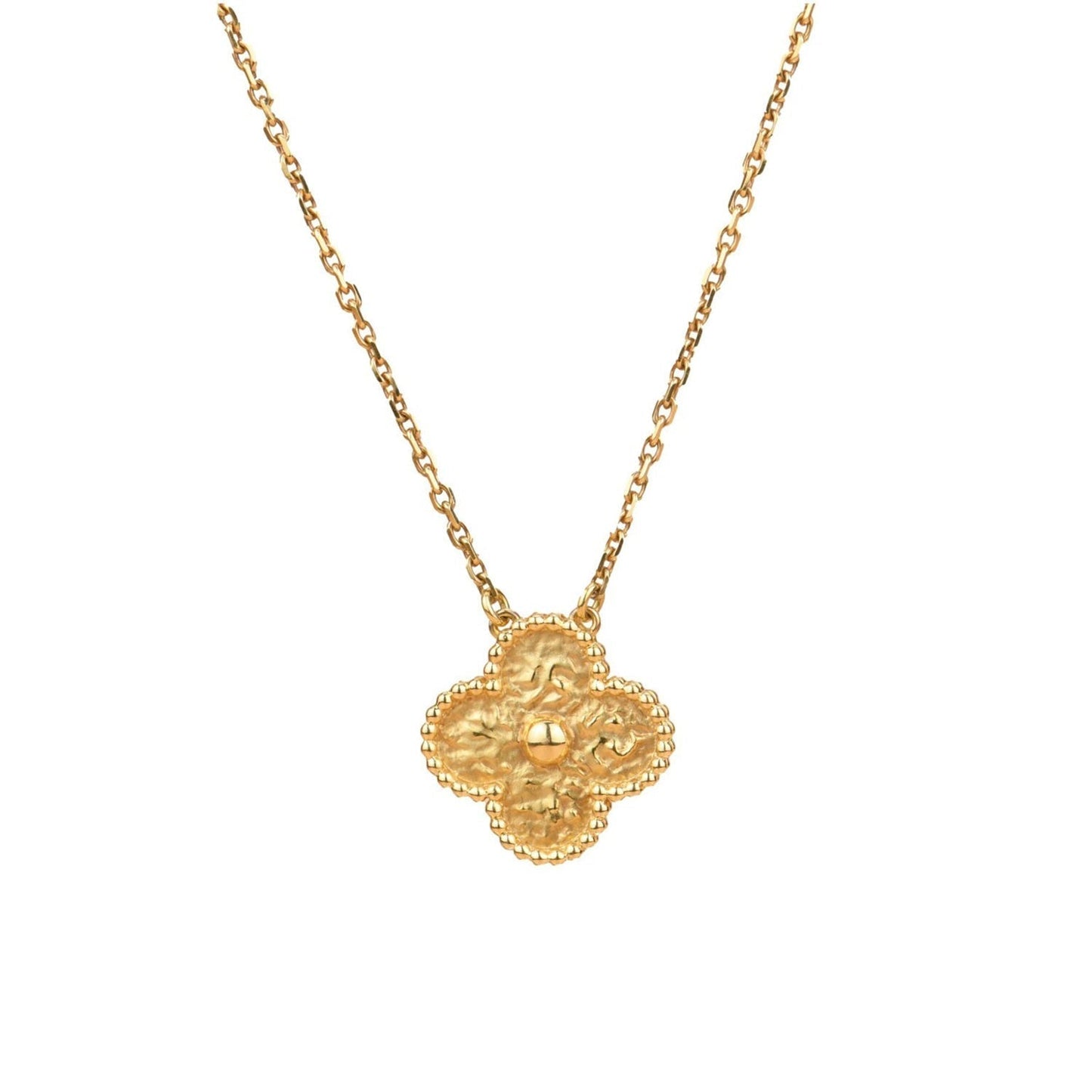 [RAFFINE]CLOVER 15MM  BRONZING NECKLACE