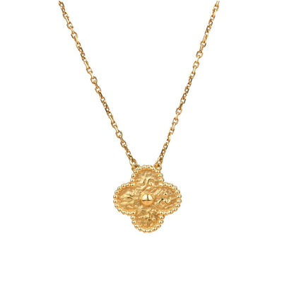 [RAFFINE]CLOVER 15MM  BRONZING NECKLACE
