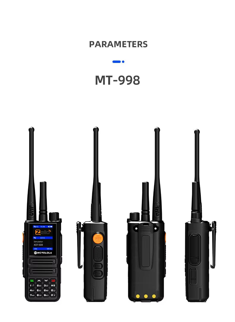 UHF VHF WiFi 2G 3G 4G Dual Mode Walkie Talkie Zello Global POC with Sim Card Analog and Network for Radio
