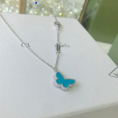 [RAFFINE]BUTTERFLY TURQUOISE BUTTERFLY BRACELET SILVER