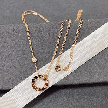[RAFFINE]LOVE NECKLACE 16MM 2 DIAMONDS