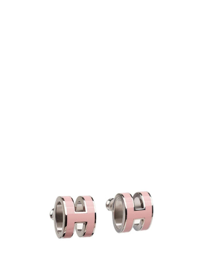[RAFFINE]MINI POP H SILVER EARRINGS PINK