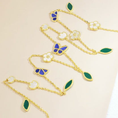 [RAFFINE]LUCKY SPRING BUTTERFLY 15 FLOWER NECKLACE