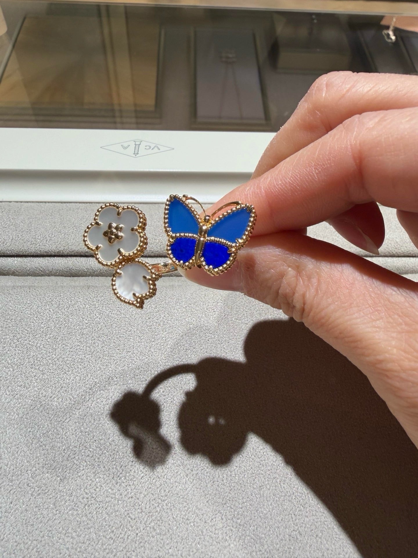 [RAFFINE]LUCKY SPRING BUTTERFLY OPEN-FACE RINGS