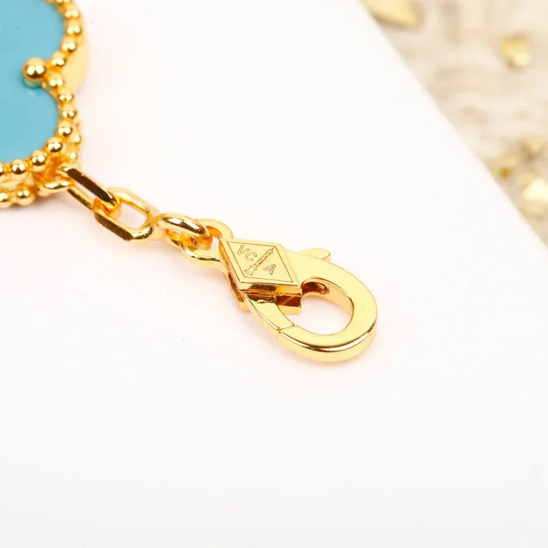 [RAFFINE] CLOVER 5 MOTIF TURQUOISE BRACELET COLLECTION